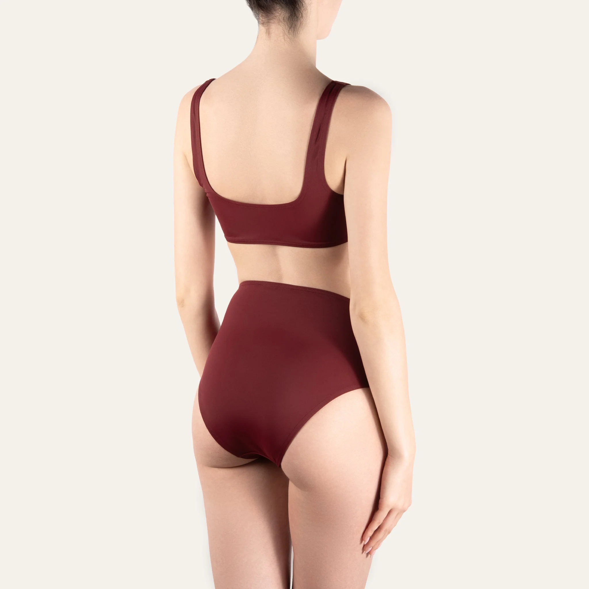 High Waisted Slip Maroon - - Image 5