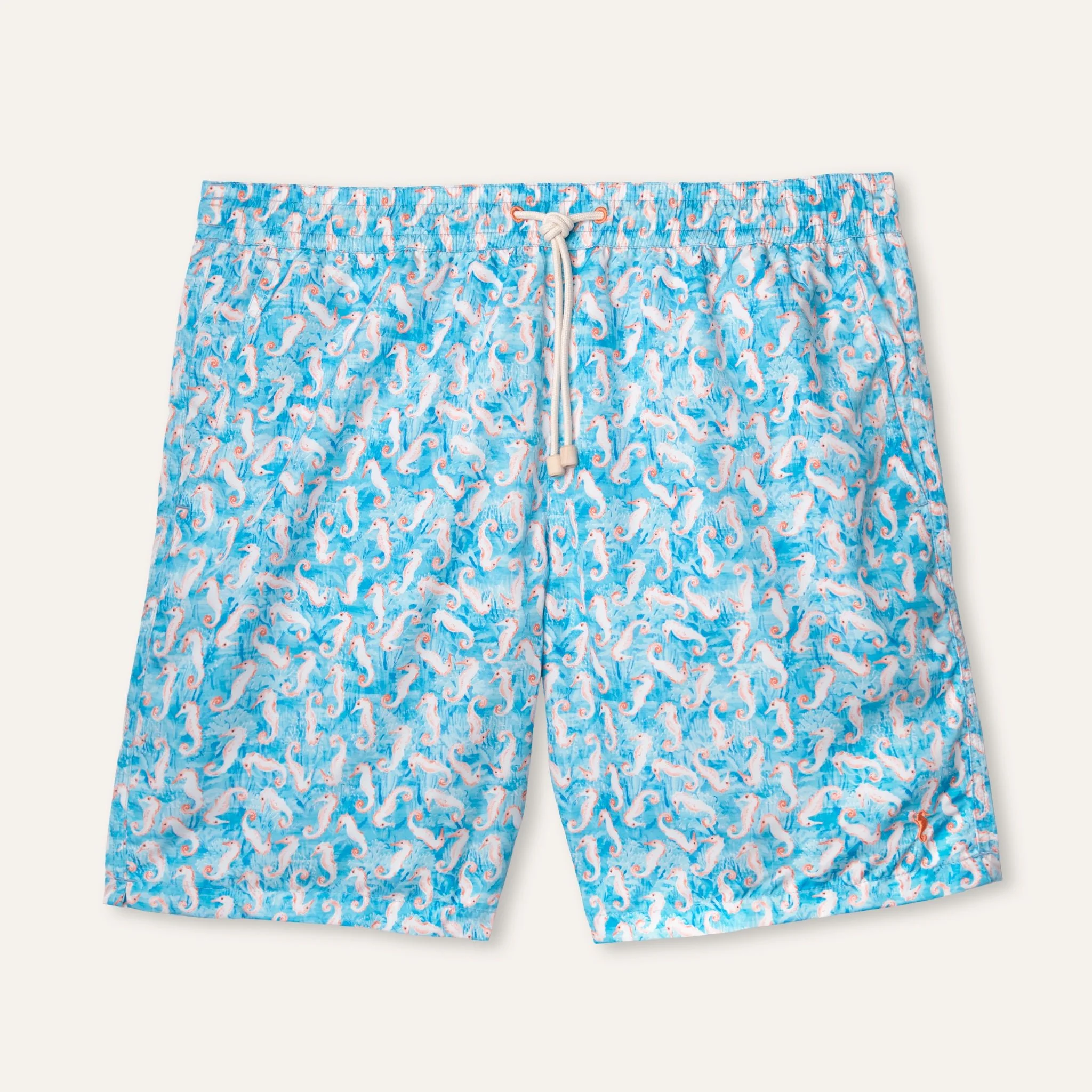 Swim Shorts Long Seahorse Turquoise